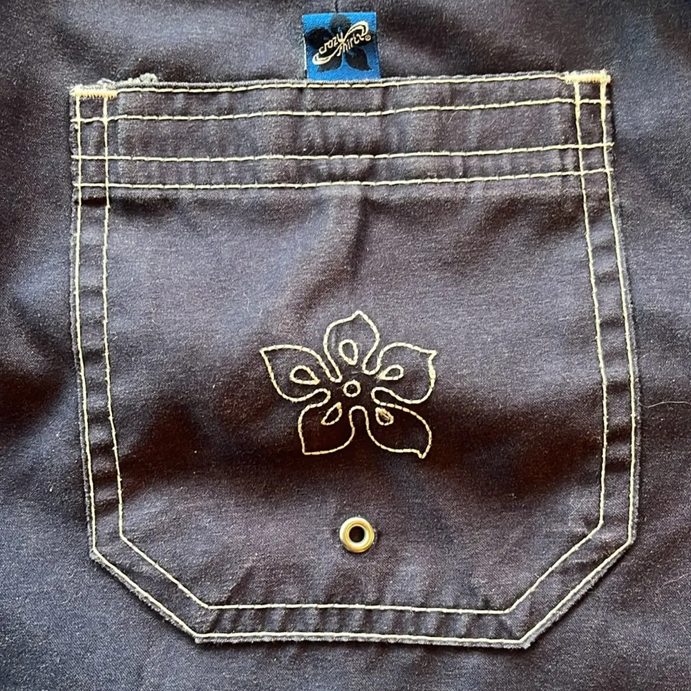 Vintage Crazy Shirts Hawaii Floral Swim Skirt sz 7 Blue - Image 3