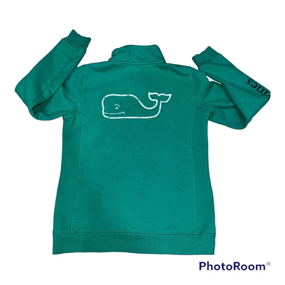Vineyard Vines Green Fleece Quarter Zip Pullover - Image 4