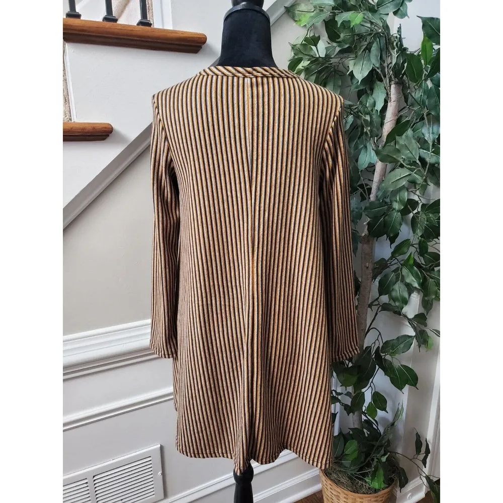 Pinc Women's Brown & Black Polyester Round Neck Long Sleeve Knee Length Dress L Size L - Image 6