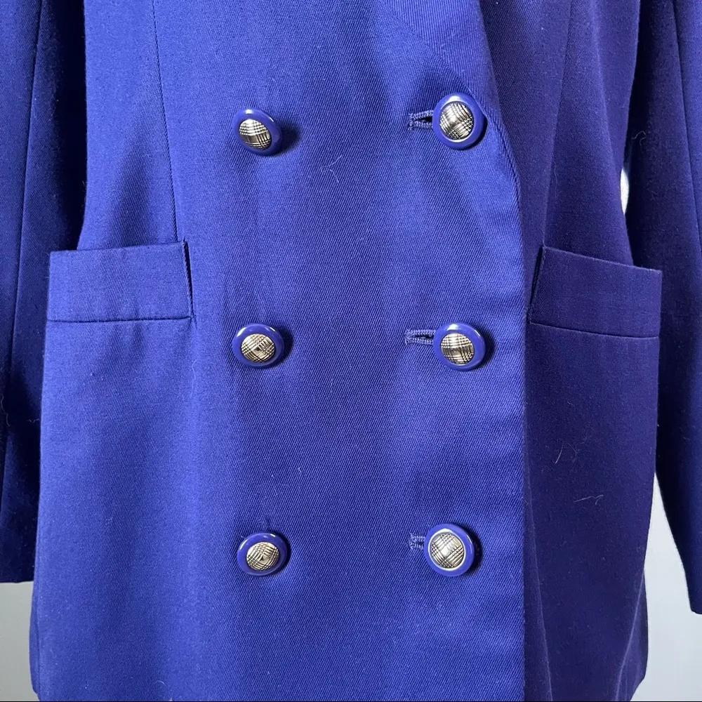 CHRISTOPHER | Vintage Purple Double Breasted Blazer Jacket Sz 8 - Image 2