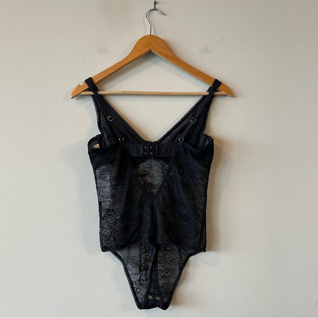 Abercrombie & Fitch Lace Thong Lingerie Black Sexy Bodysuit Medium NWT - Image 6