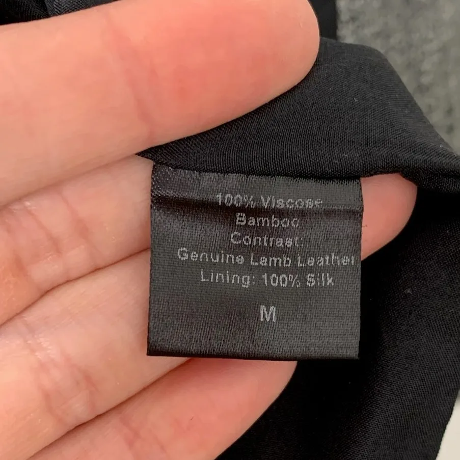 Jenni Kayne Dark Gray Blazer Lamb Leather Button Closure Womens Medium - Image 13