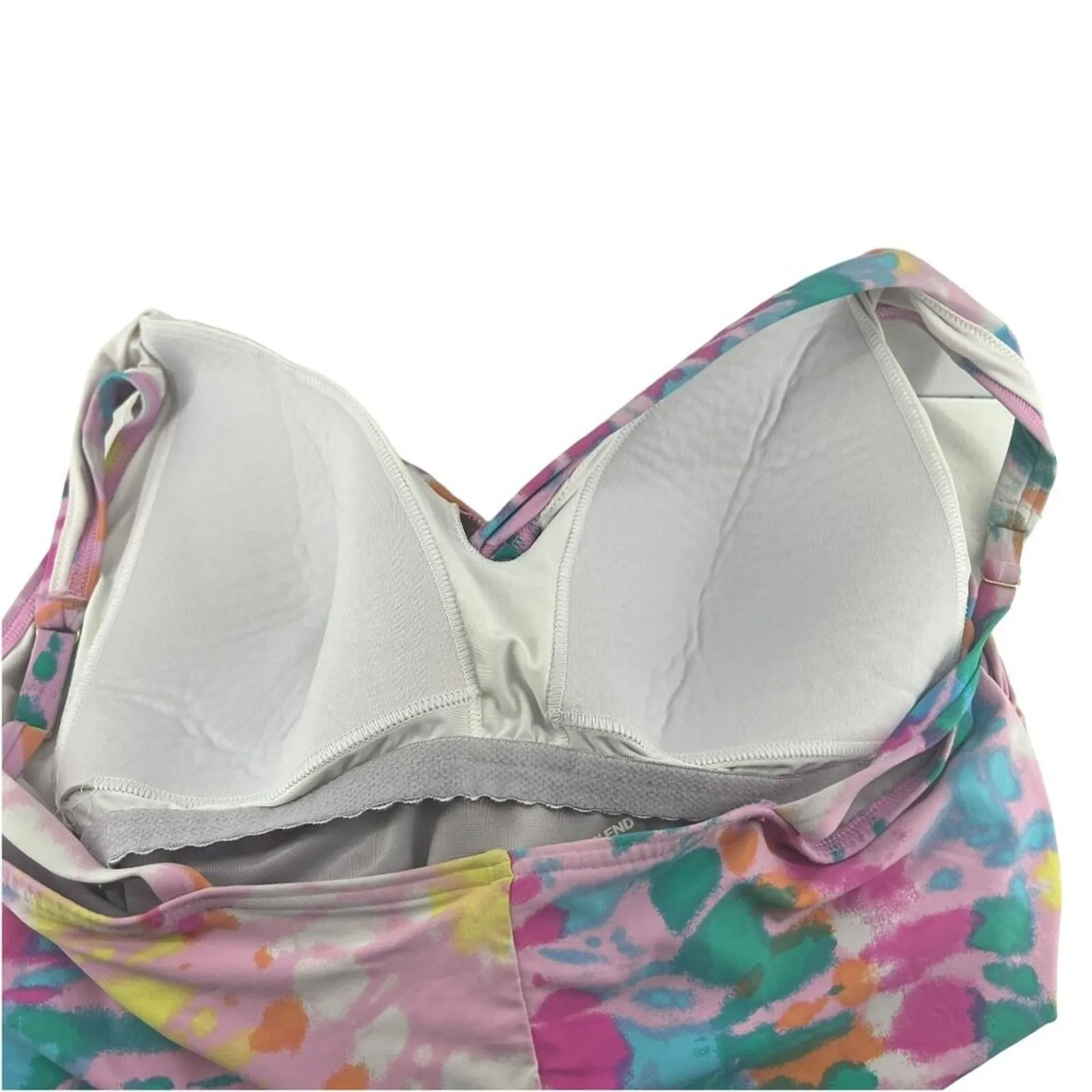 Lands' End Women's Multicolor Tie Dye V-Neck Twist Front Swimsuit Size 18 - Image 2