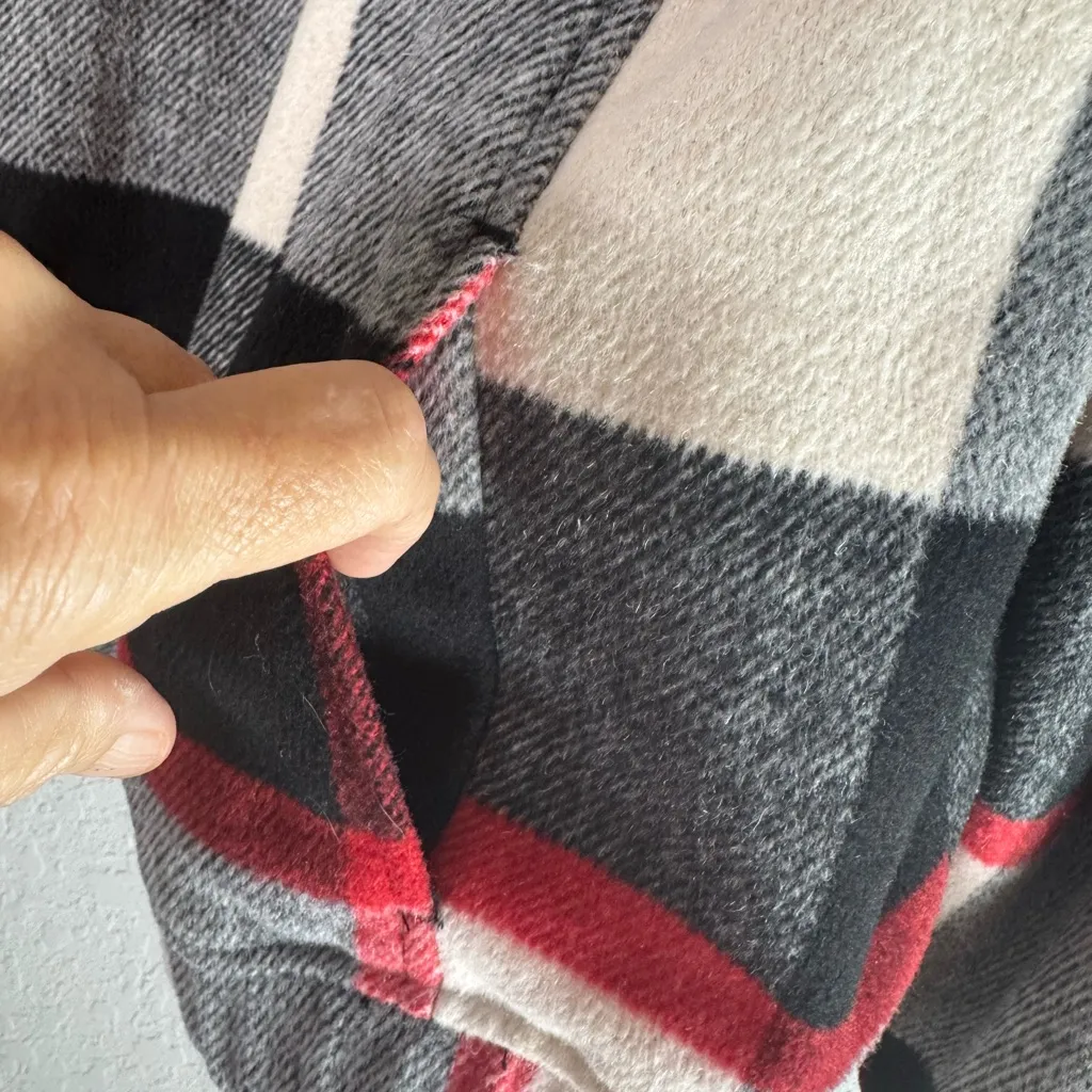 Torrid Plaid Wool Blend Bomber Jacket - Red, Black, White Size 1 - Image 4