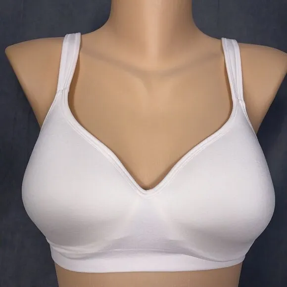 Carole Hochman Small Seamless Comfort Bra Wire Free Molded Cups Straps White - Image 1