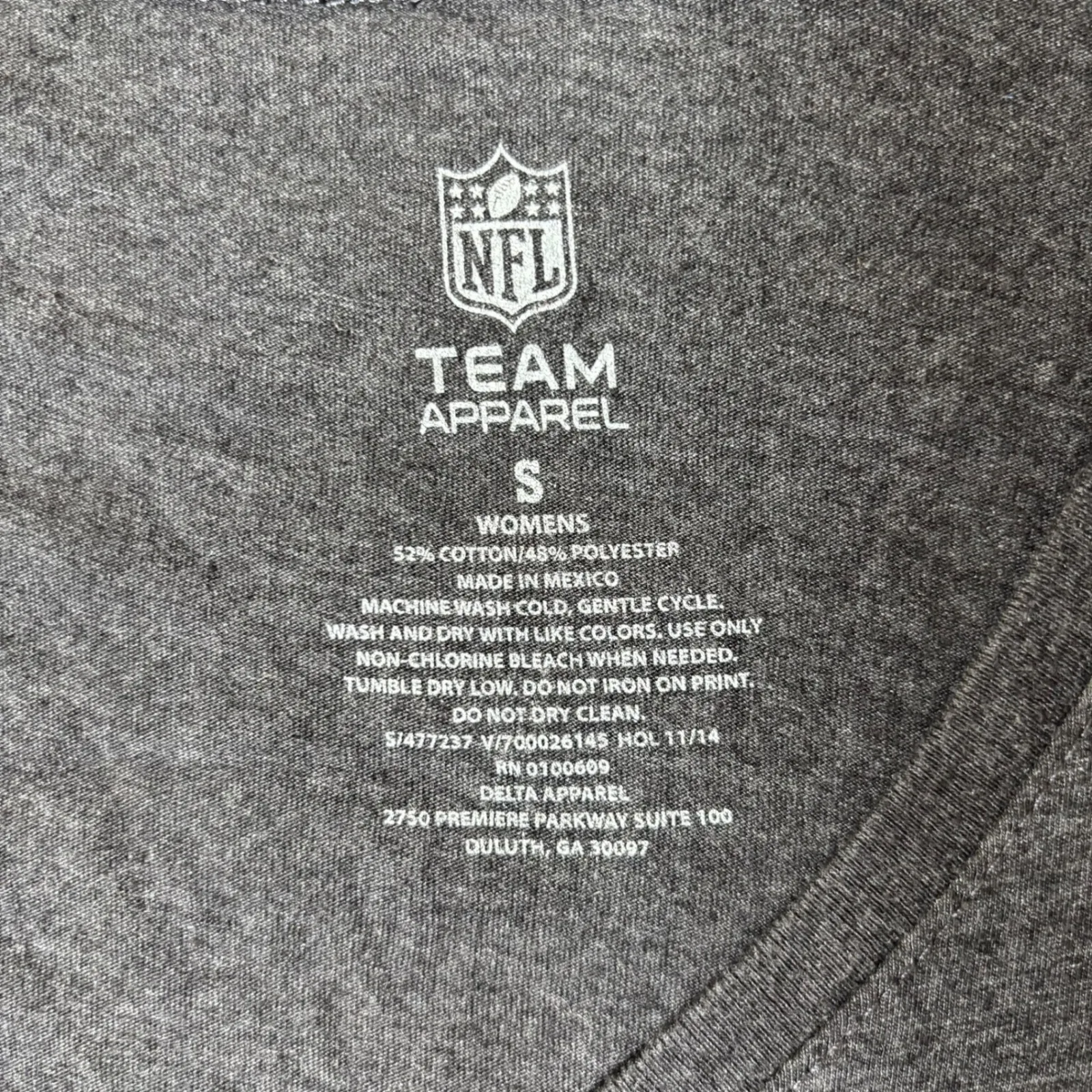 NEW Seattle Seahawks T Shirt Womens S Gray NFL Team Apparel 12th‎ Fan V Neck - Image 4