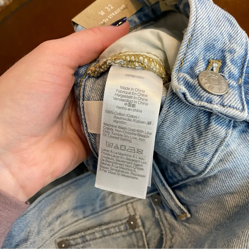 Madewell The‎ 90’s Straight Jean in Semmes wash size 32 new nwt - Image 5