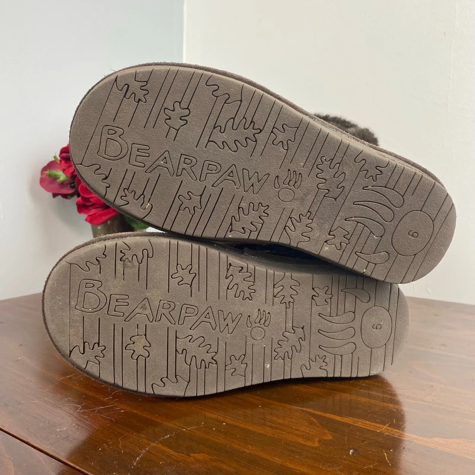 Bearpaw Sheilah Boots Brown Suede Faux Fur Trim Size 6 Women's Winter - Image 8