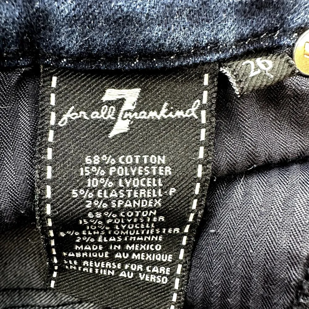 7 For All Mankind Kimmie Straight Leg Jeans Mid Rise Denim Medium Wash Blue 26 - Image 4