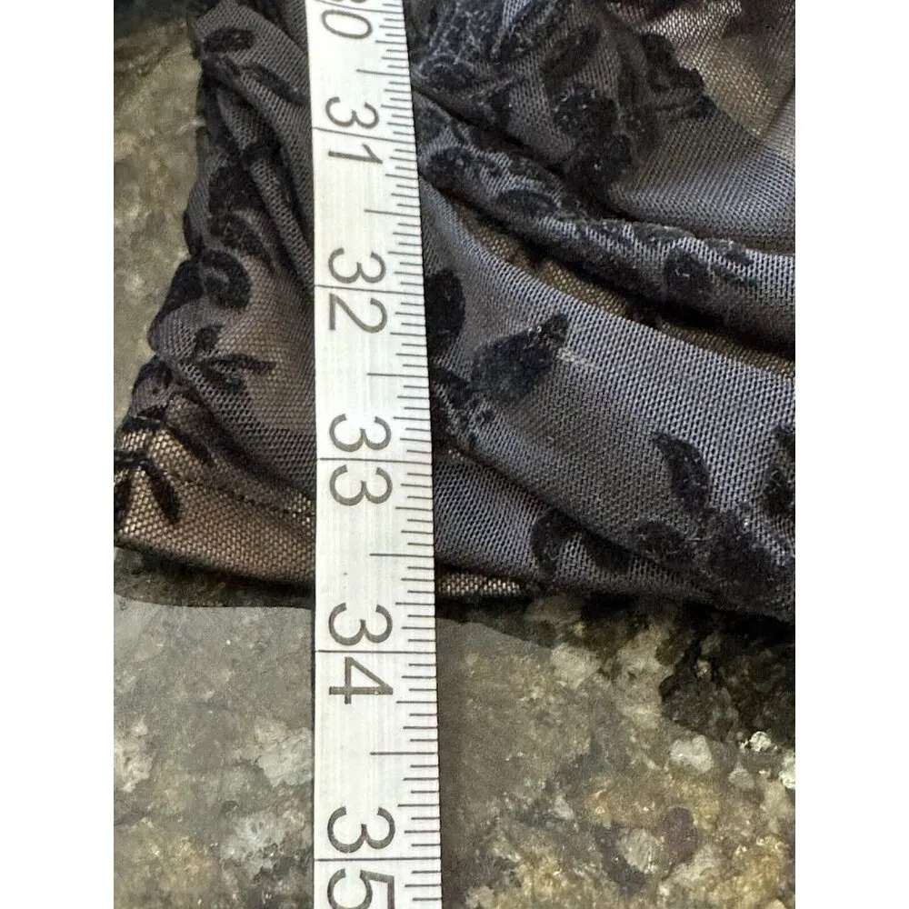 Windsors Burnout Velvet Dress Womens Small Party Slinky Ruched Bodycon Mini Racy - Image 12