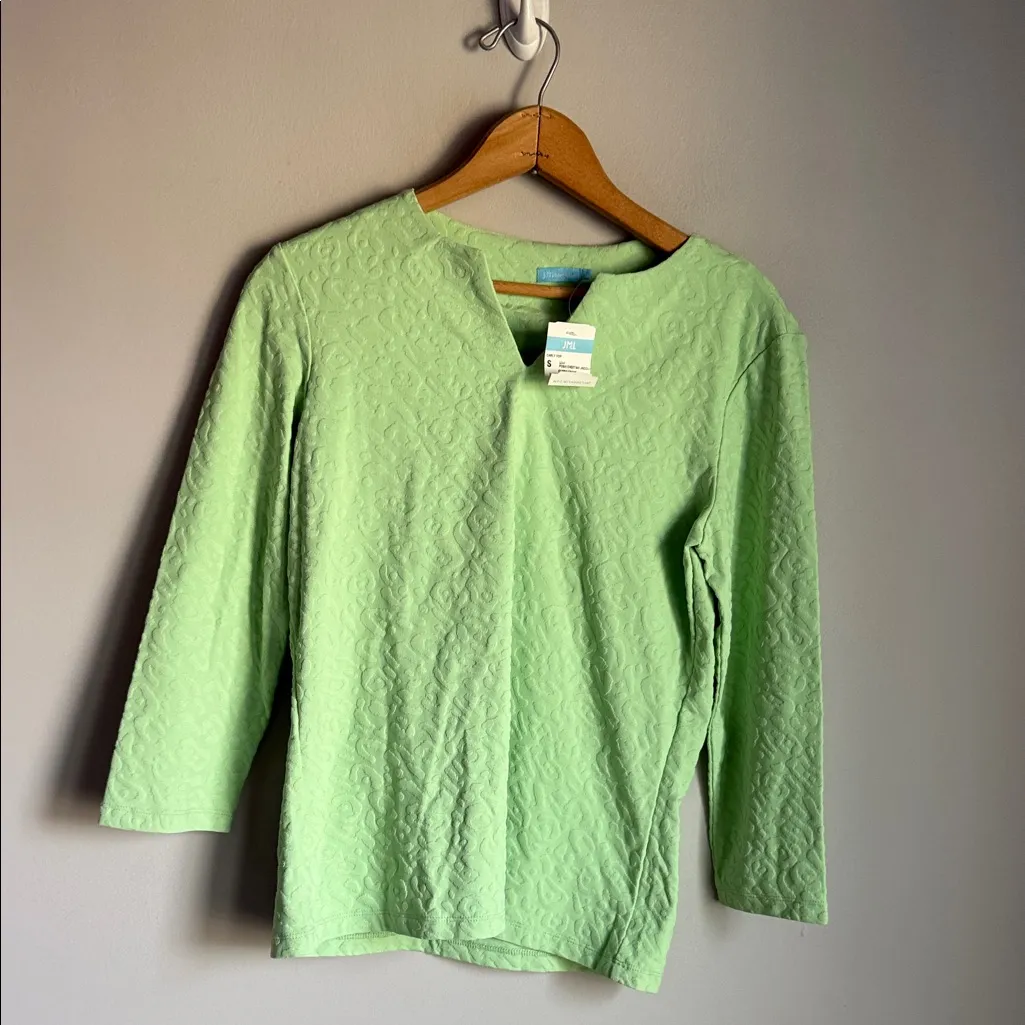 NEW J.McLaughlin Carly Jacquard Top Small Green - Image 2