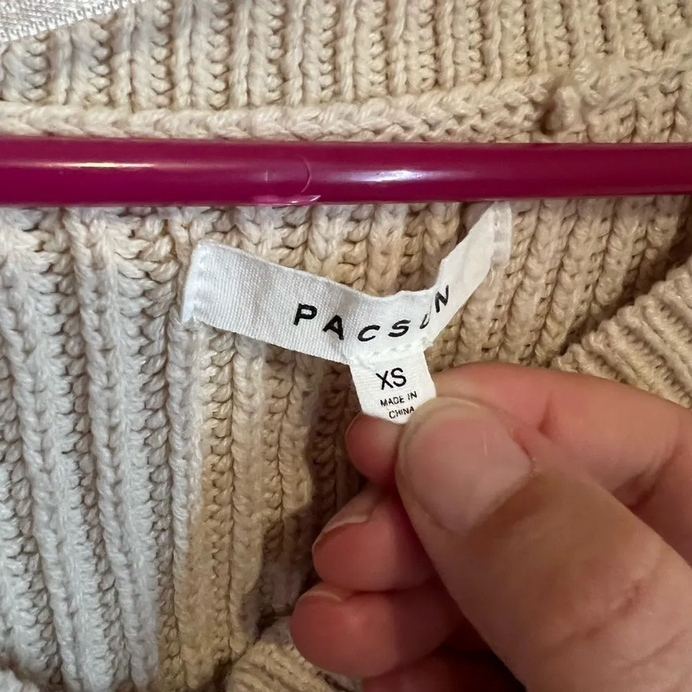 Pacsun xs cropped beige sweater - Image 5