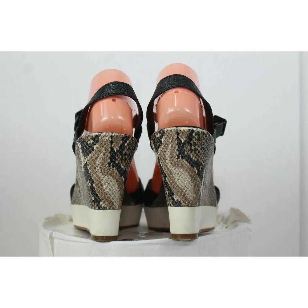 Cole Haan Women's Beige Leather Wedge Shoes Size: 9.5 B - Image 4