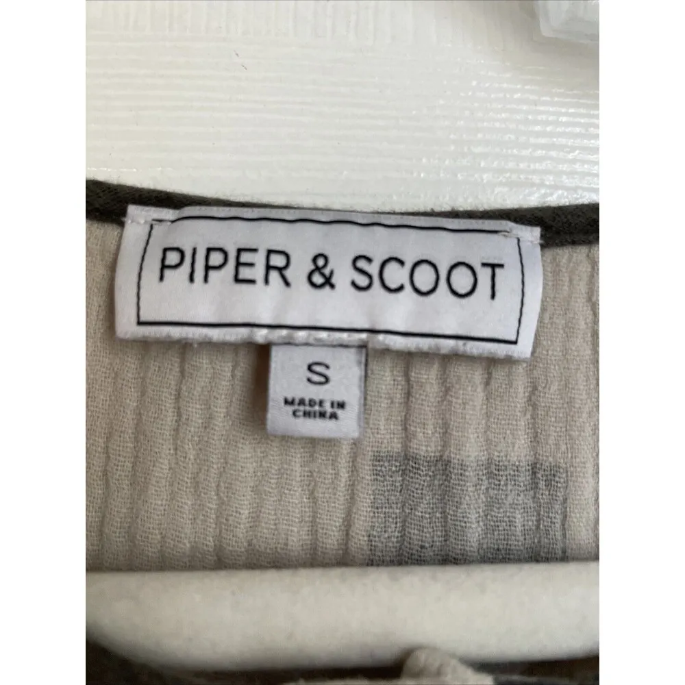 Piper & Scoot Dress Womens Small boho prairie square print smock shirt - Image 2