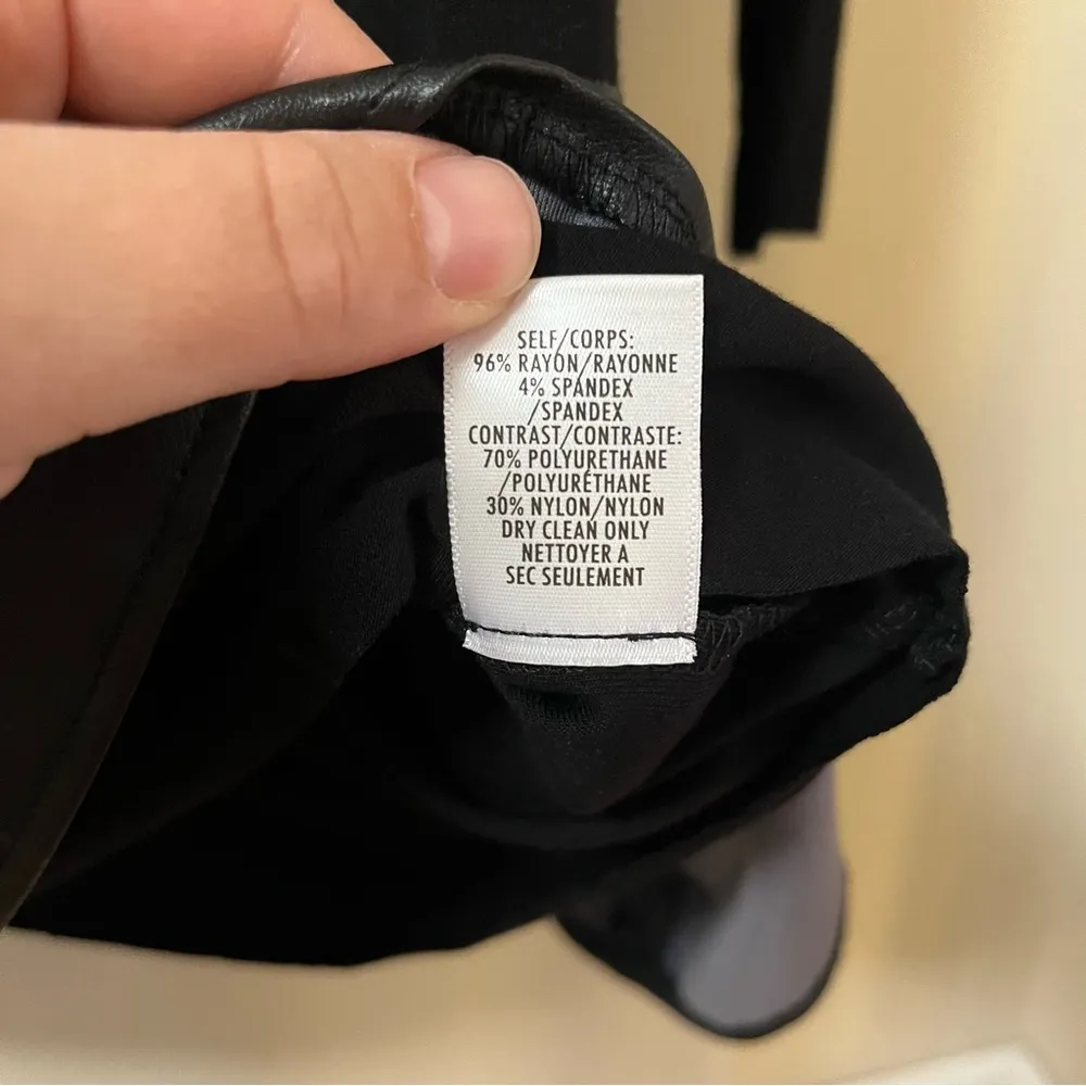 Bailey 44 Georgina Black long sleeve Dress with Faux Leather hem- Small- NWT - Image 8