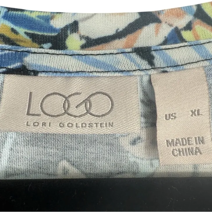 LOGO by Lori Goldstein Georgina Asymmetrical Hem Floral Midi Dress Size‎ XL - Image 2