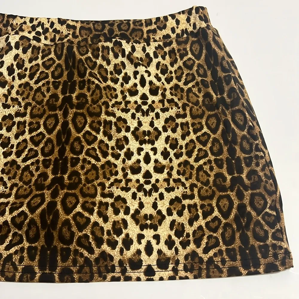 Women’s Leopard Cheetah Mini Bodycon Skort. Size M Brown Size M - Image 5