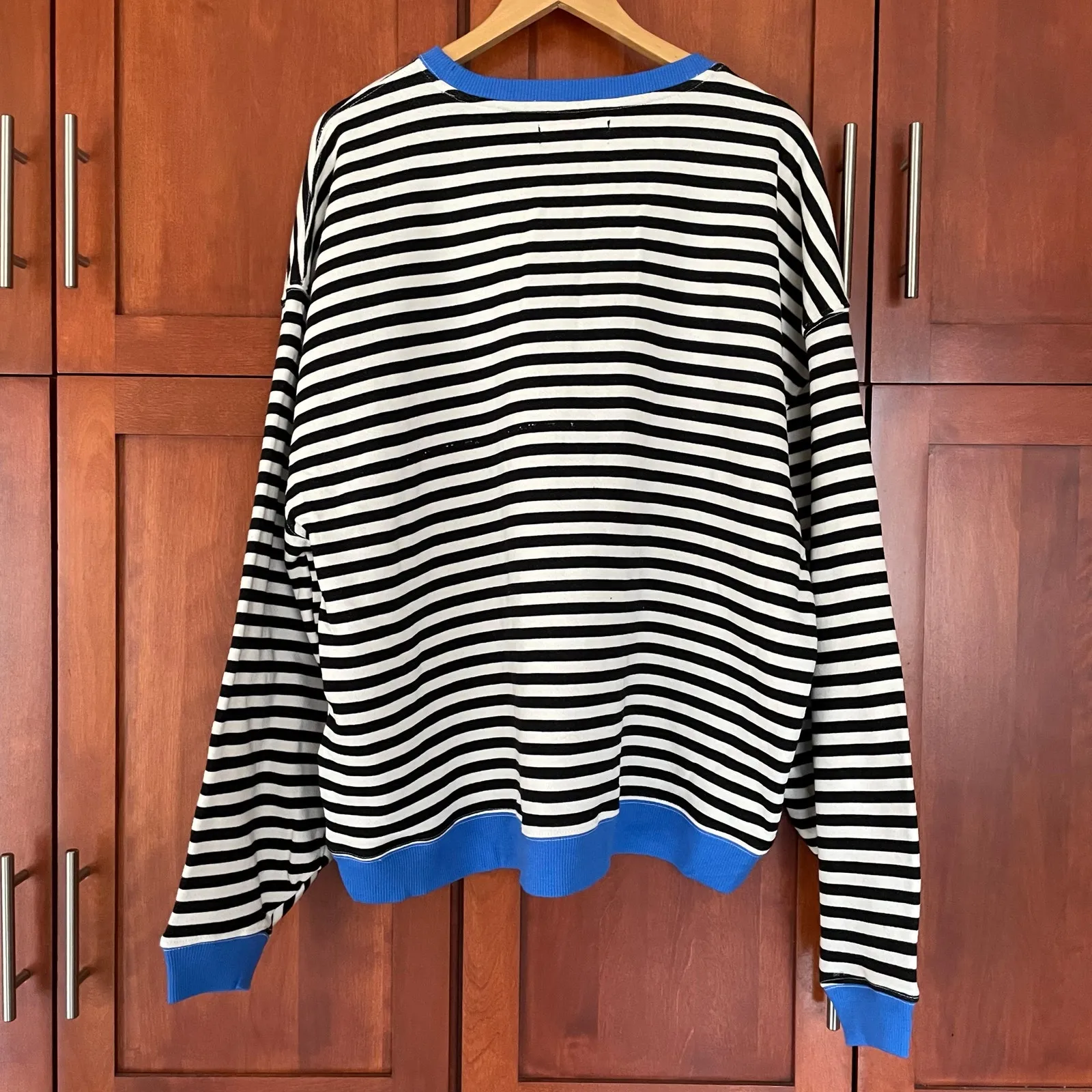 Free People We the Free Sweatshirt Striped Oversized Crewneck Size Medium - Image 7