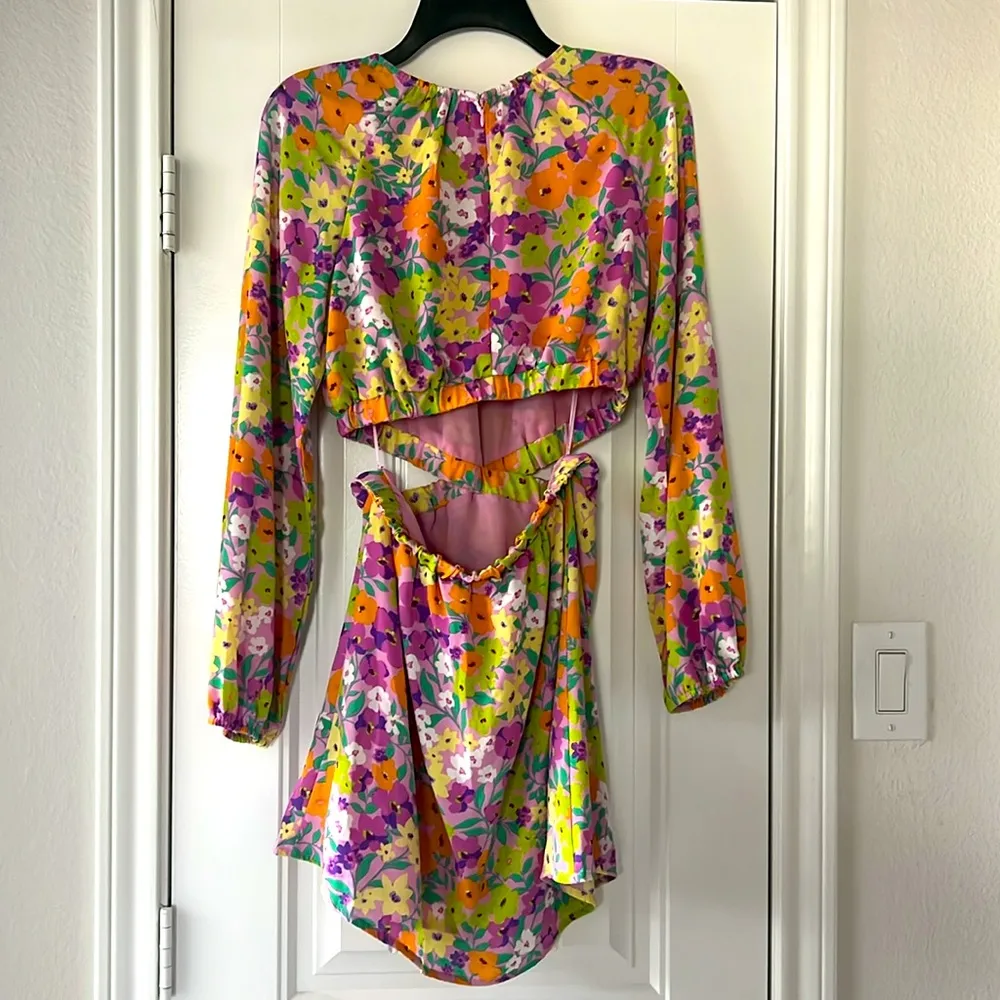 Sanctuary Blouson Sleeve Floral Cut-Out Dress, NWT, Size S, Retail $129 - Image 8