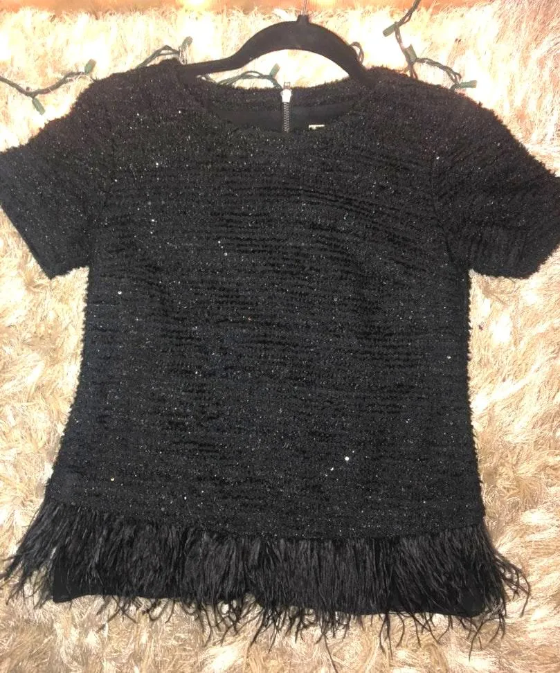 Tweed Blouse W/ Feathers - Image 2