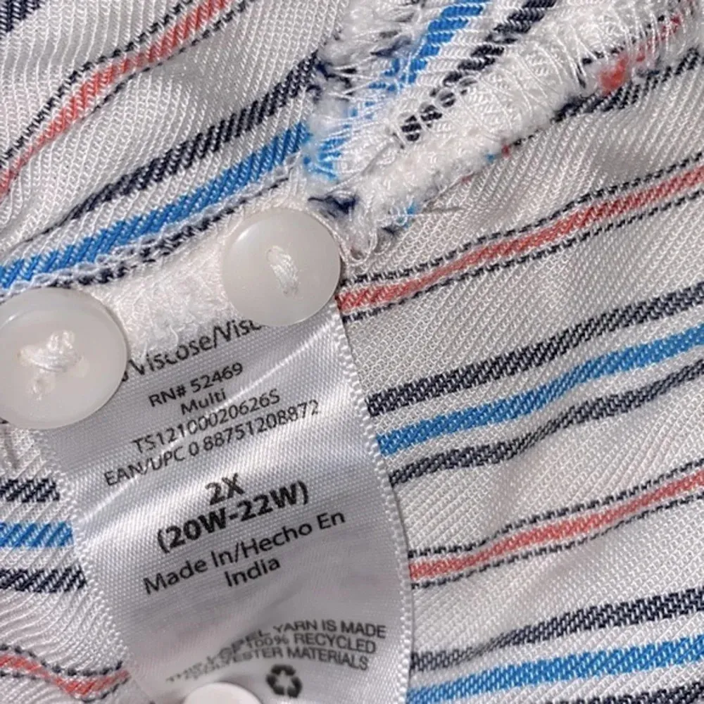 Terra & Sky striped button down top size 2X new with tags - Image 7