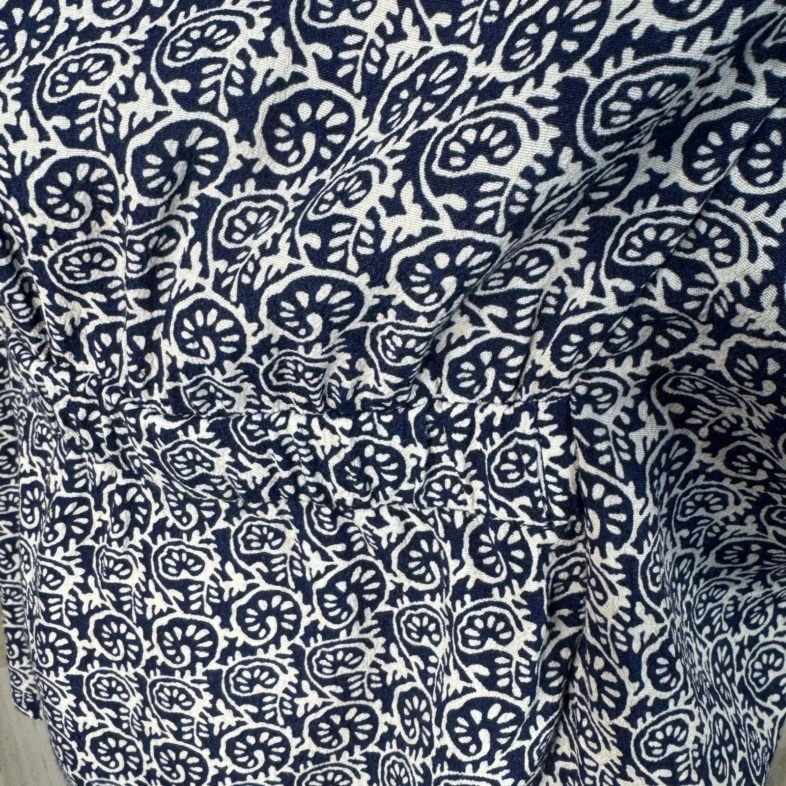 Talbots X-Large Faux Wrap Top Geometric Surplice V-Neck Dolman Elbow Sleeves - Image 4