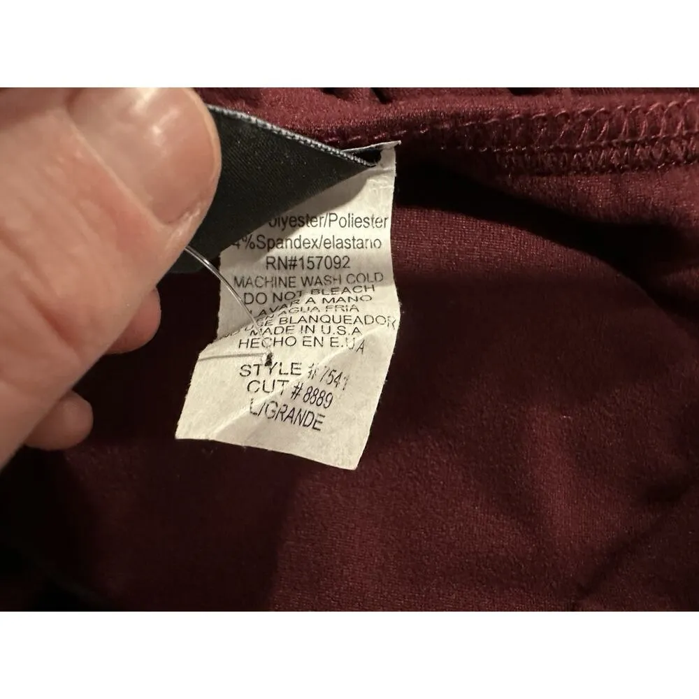 Windsor Level Up Ruched Knit Bodycon Midi Dress Large L NEW Burgundy - Image 8