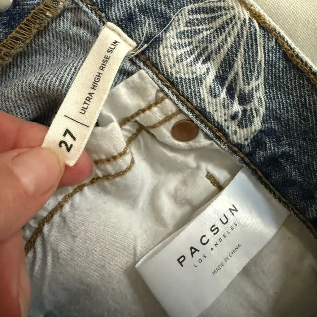 PacSun Eco Butterfly Ultra High Waisted Slim Fit Jeans Women’s 27 - Image 9