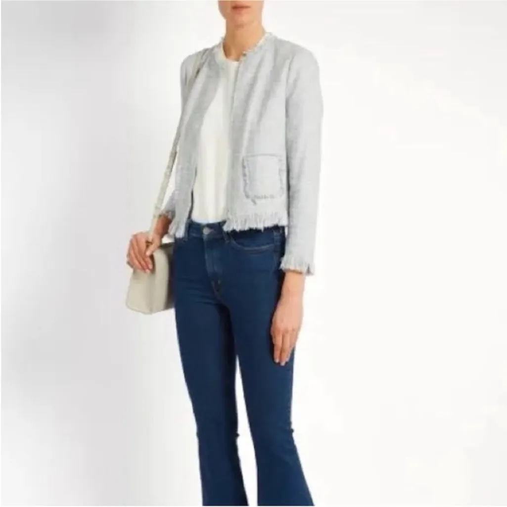 Rebecca Taylor Soft Gray Textured Blazer - Image 2