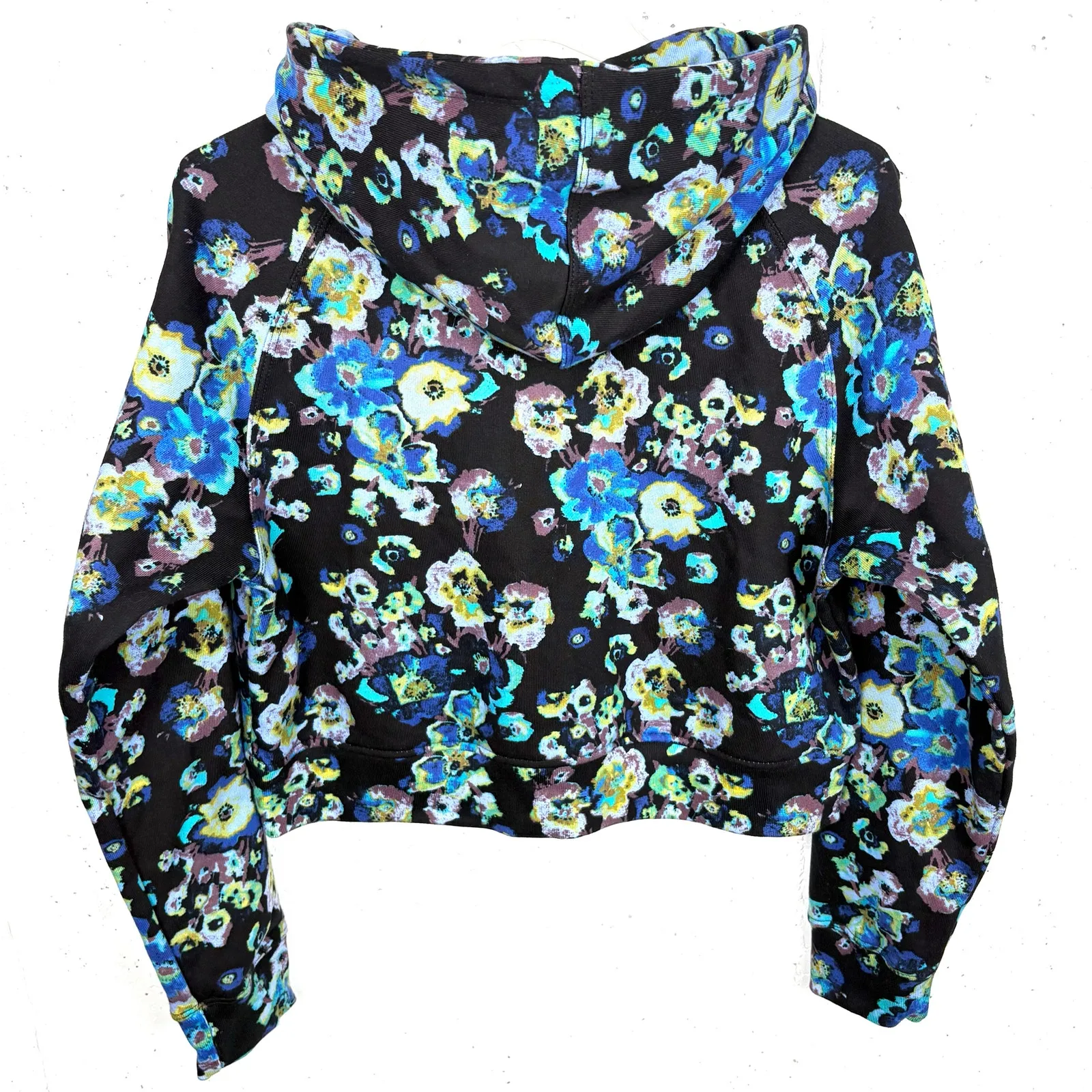 Ulla Johnson x Designers for Democracy Cotton Full Zip Hoodie Blue Floral Medium - Image 2