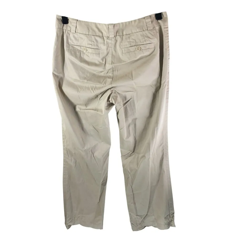 Eddie Bauer Womens Blakely Fit Khaki Beige Cotton Blend Pants Size 14 Tall - Image 3