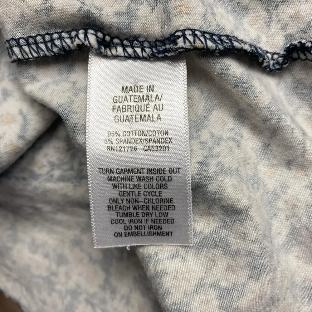 Aeropostale Womens Navy Floral Sleeveless Square Neck Cami Tank Top Size S/P Y2K - Image 4