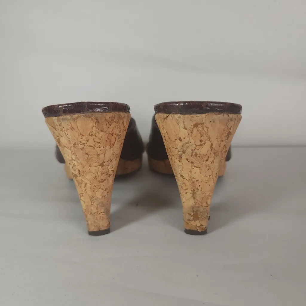 Donald J Pliner Women's Shoes Sandals Wedges Mala Cork Size 8.5 Brown - Image 4