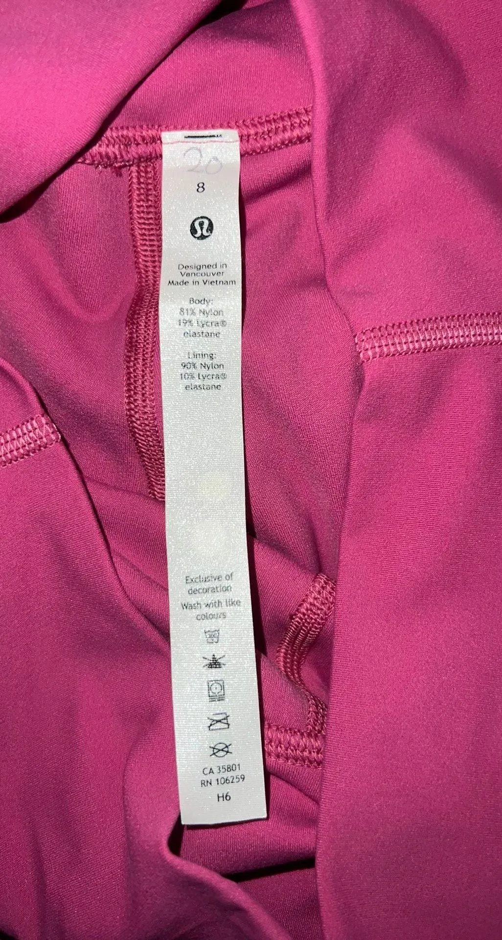 Pink cropped Lulu leggings - Image 2