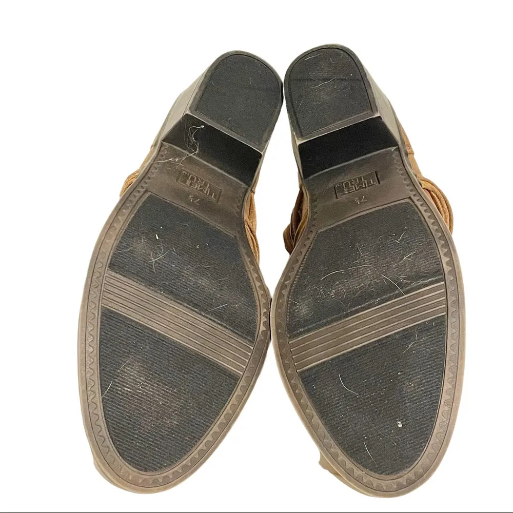 Time and Tru Size 7.5 Memory Foam Brown Woven Ankle Booties - Image 6