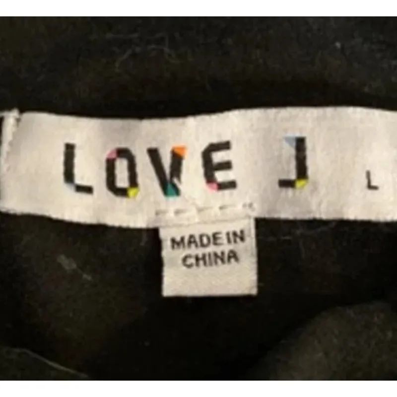 Love J Babe Rhinestone Cutout Long Sleeve Black Crop Top Size Large - Image 4