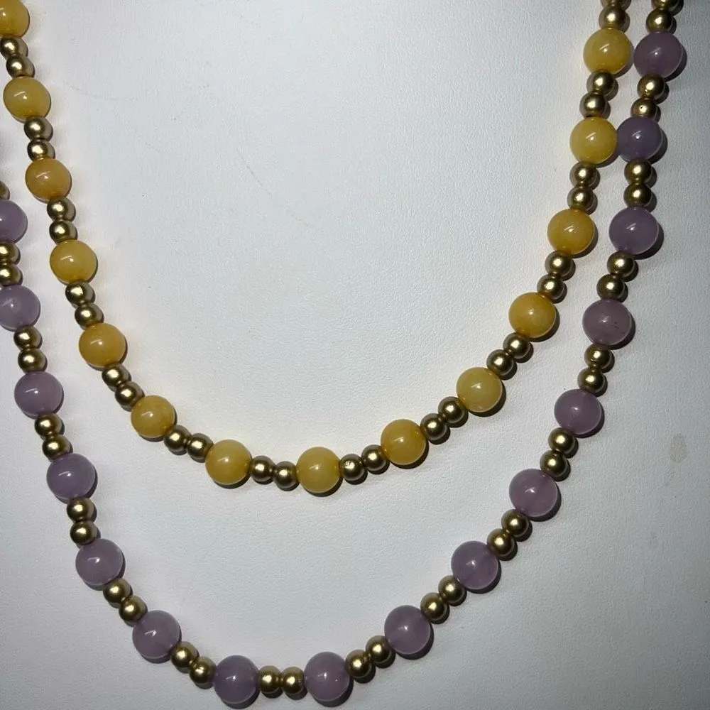 Vintage Set of Two‎ Glass Bead Necklaces Purple - Image 2
