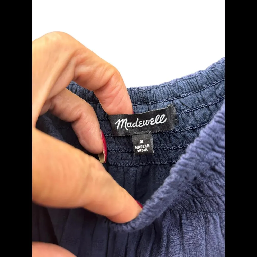 Madewell - Ruffle-Sleeve Tiered Midi Dress in Textured Check Size Small - Image 4