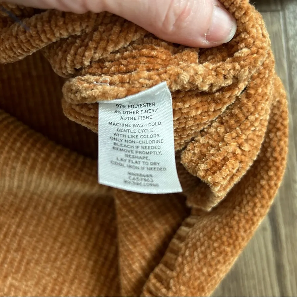 Melrose and Market Burnt Orange Chenille Mock Turtleneck Bell Sleeve Sweater - Image 7