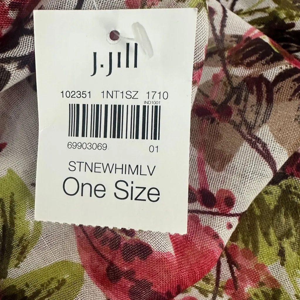 J.Jill Floral Infinity Scarf One Size Lightweight Polyester Multicolor - Image 3