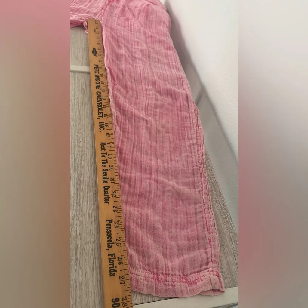 Free People Madrid Double Cloth One Piece Jumpsuit Cotton Gauze Boho Barbie XS - Image 10