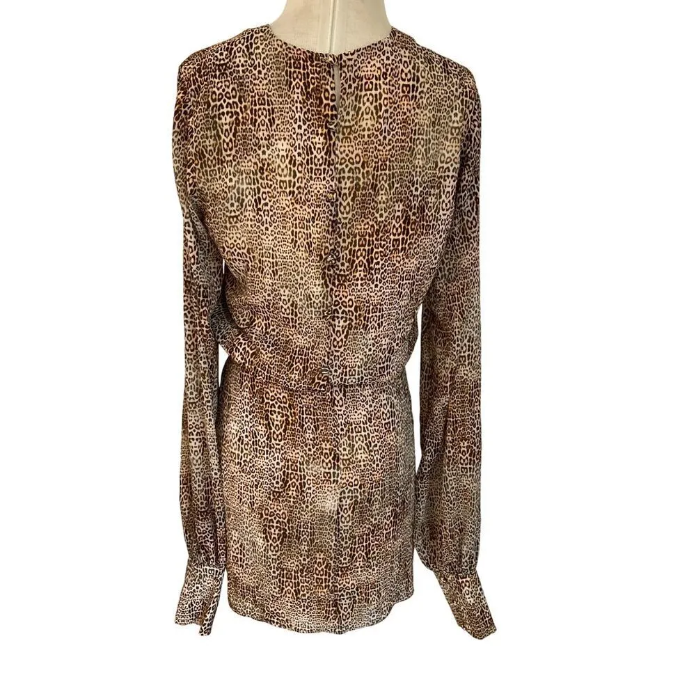 Alexis Dula Dress in Animal Print XSmall New Womens Faux Wrap Mini - Image 6