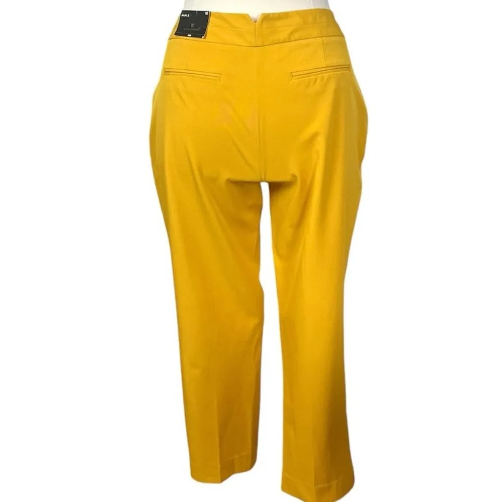 Worthington Pants New Ankle Slim Fit Mid Rise Mustard Yellow Women’s Size 16 - Image 4