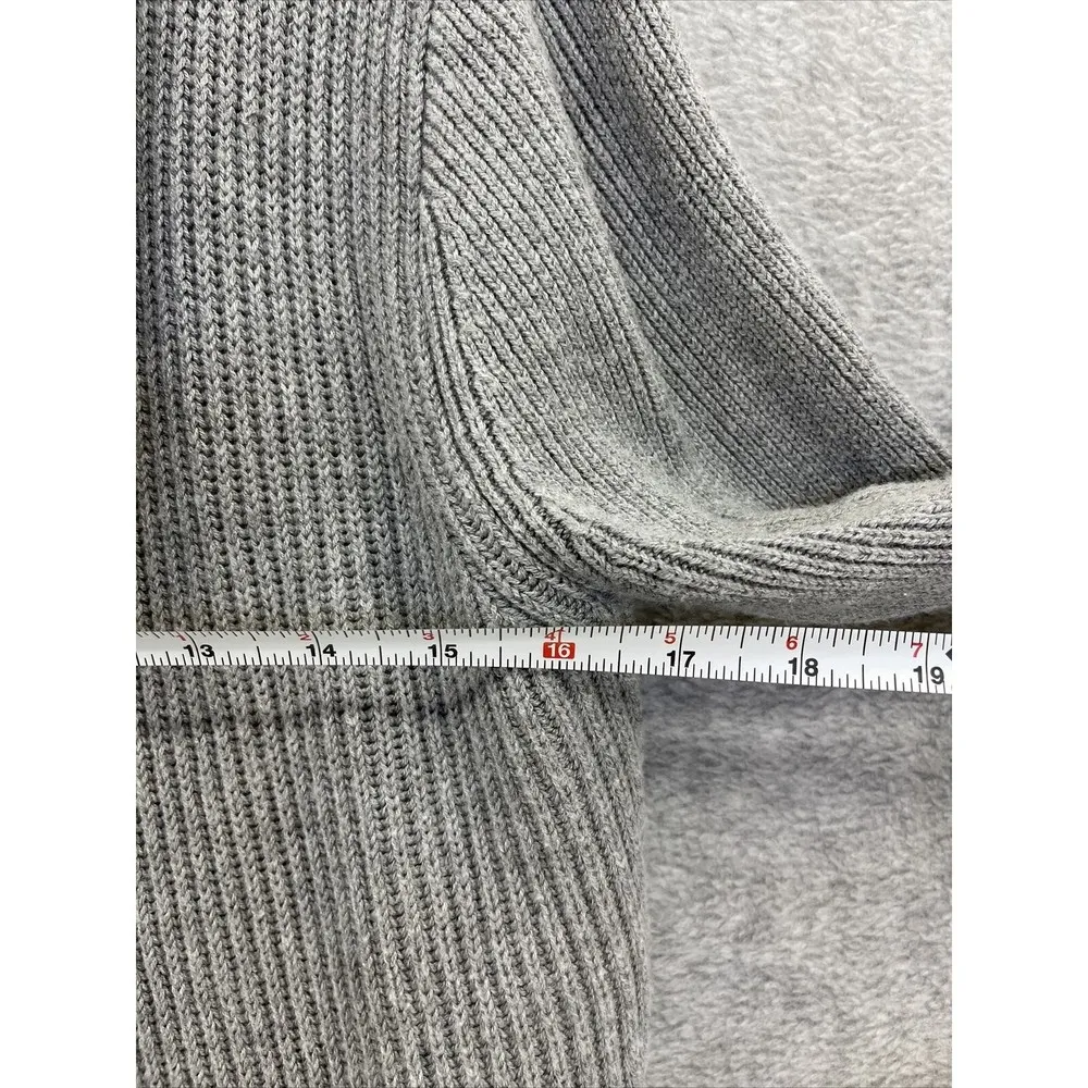 Banana Republic Cardigan Ribbed Knit Waterfall open Front High Merino Wool Gray - Image 4