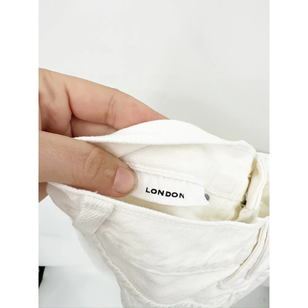 SLVRLAKE London White Destructed High Rise Straight Leg Jeans Size 27 NWT - Image 5