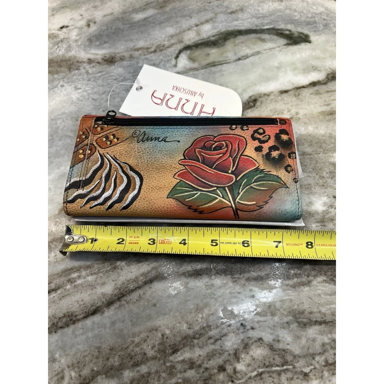 Anuschka Women's Wallet Butterfly Roses Floral Design Trifold Bills Credit Coin - Image 3