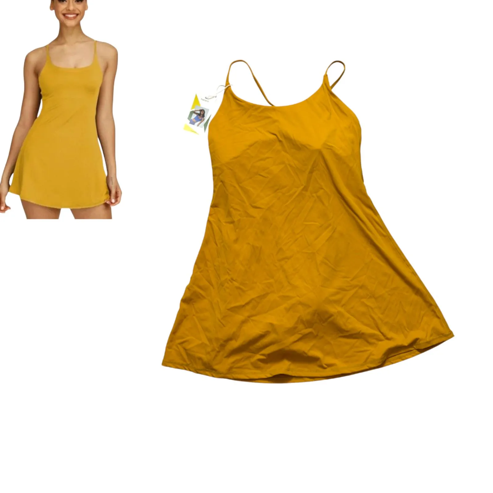 Halara In My Feels Goldenrod Athletic Dress Size Large NEW with Tags - Image 2