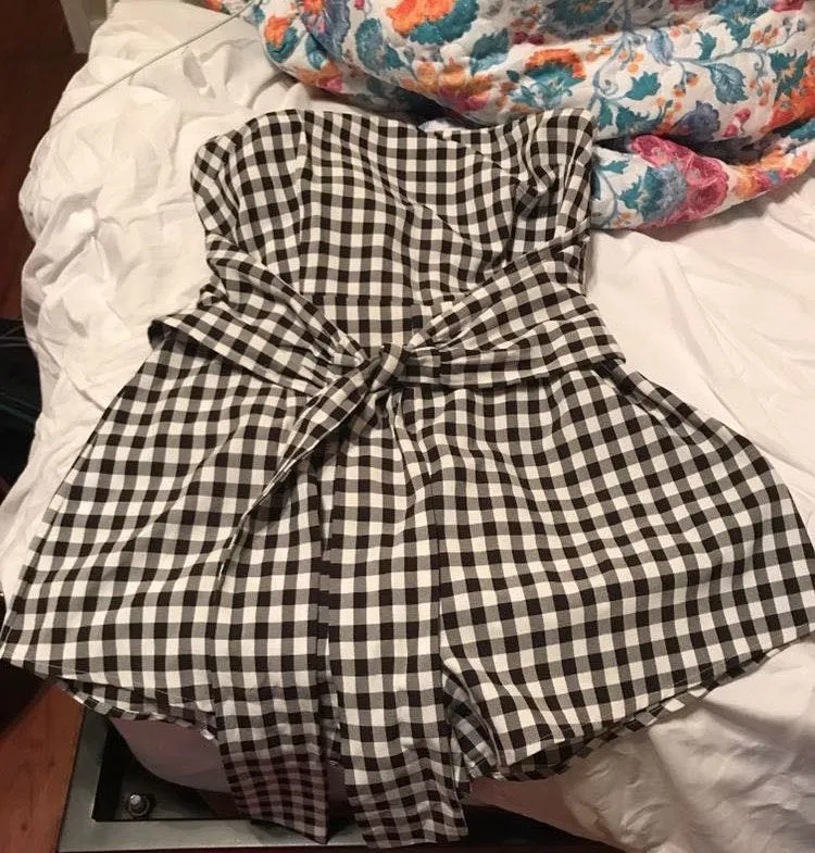 Tobi Black gingham romper  - Image 2
