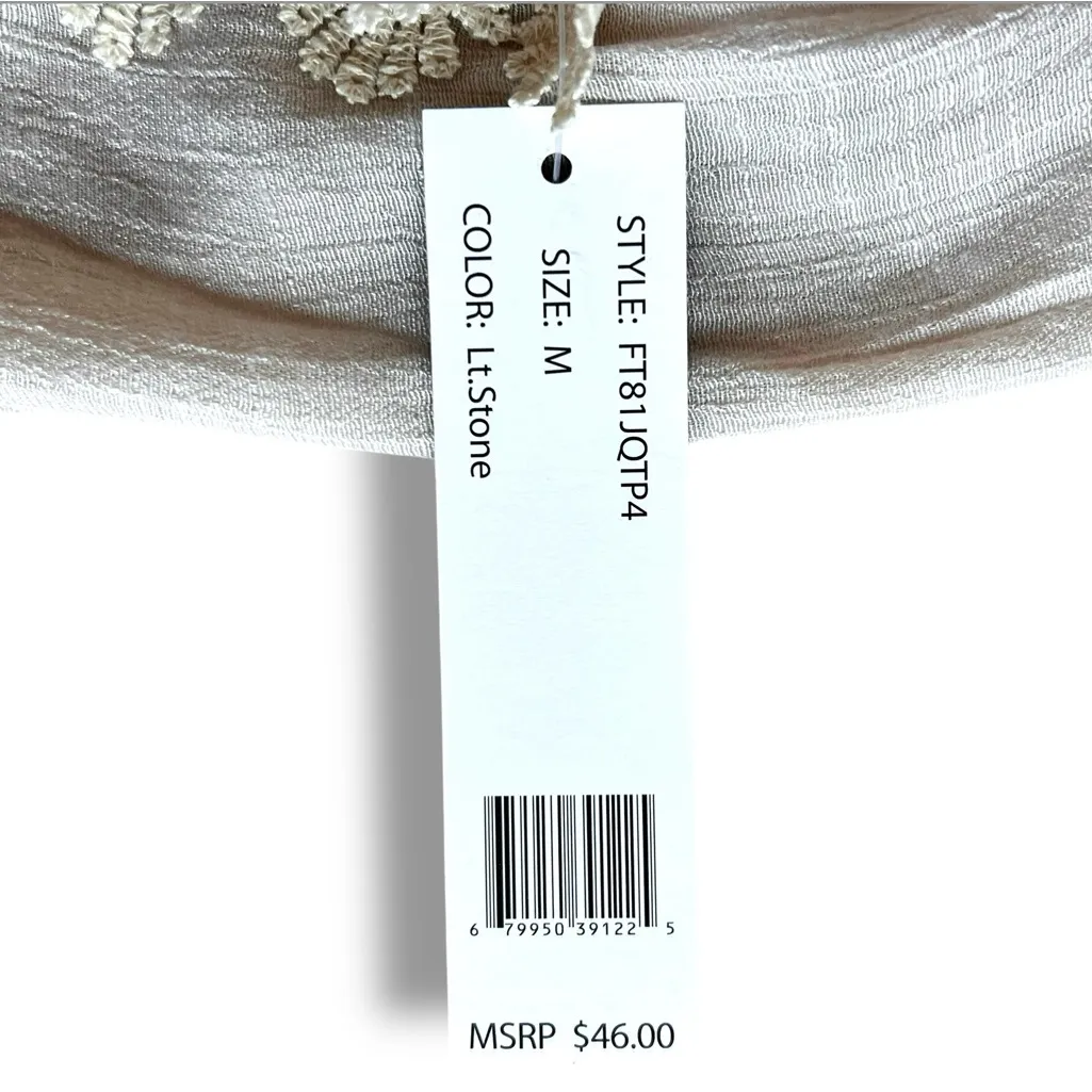 NWT ZAC & RACHEL Boho Peasant Gauzy Flowy Square Neck Blouse Women’s Med Gauze - Image 10