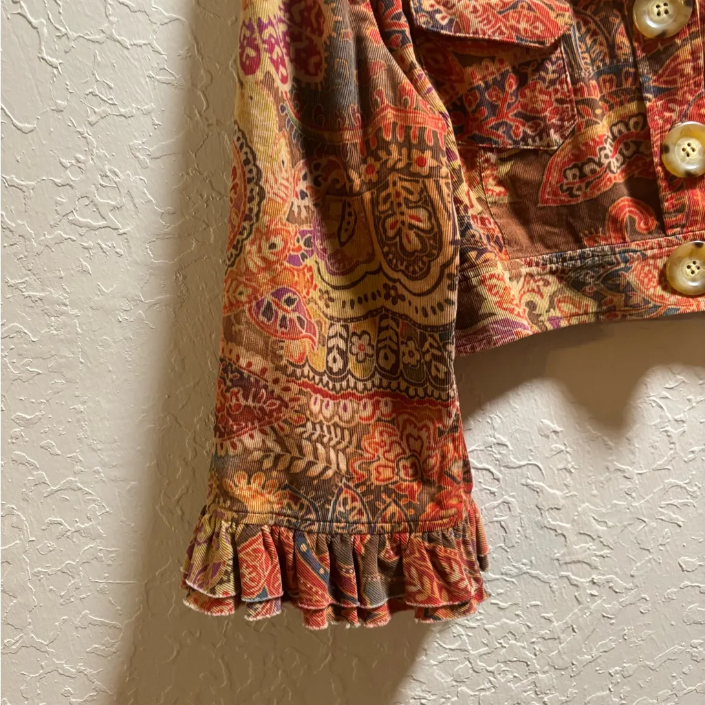 Ivy Jane Red and Orange Patterned 100% Cotten Jacket - Image 4